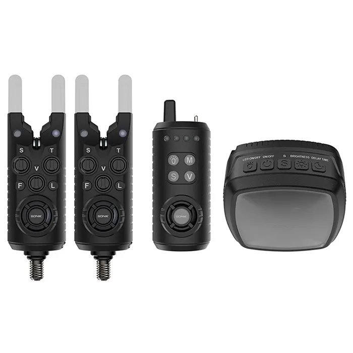 Sonik Gizmo2 , 4 Alarms + Receiver Set + Bivvy Lamp ( 4 Rod Set