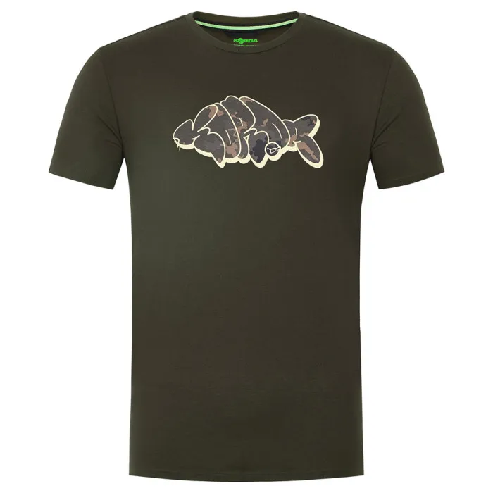 Korda Tie Dye Dark Olive Fishing T-Shirt , Small - XXXL