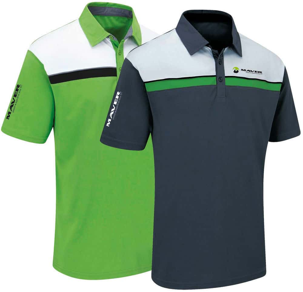 Maver Performance Stripe Green Polo Shirts 
